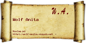 Wolf Anita névjegykártya