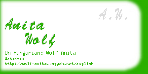 anita wolf business card